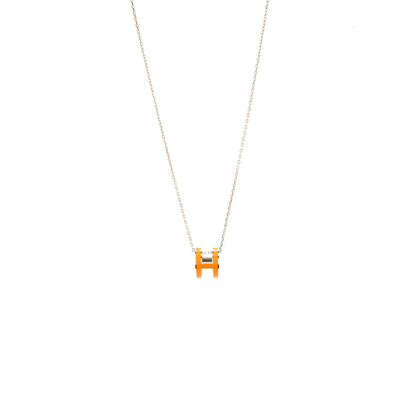 Hermes pop h pendant orange soie SHW