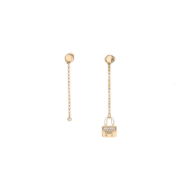 Hermes ammulate constance earrings rose gold, Diamonds