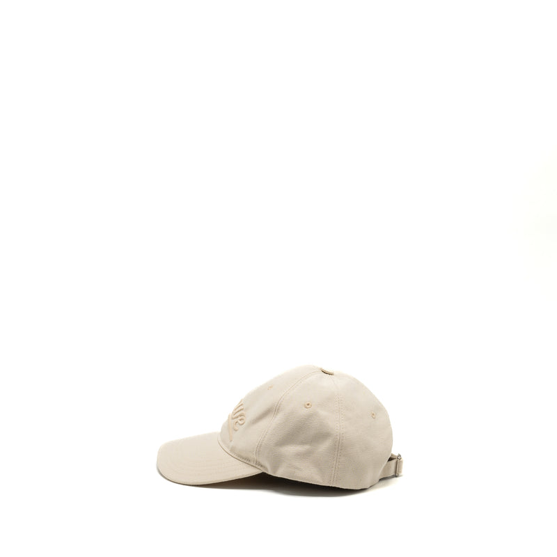 Loewe size 57 cap with embroidered logo cotton soft white