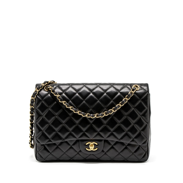 Chanel Maxi Classic Single Flap Bag Lambskin Black GHW