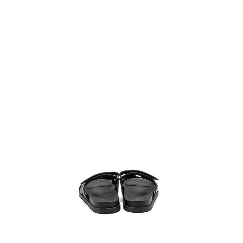 Hermes size 37 chypre sandal black SHW