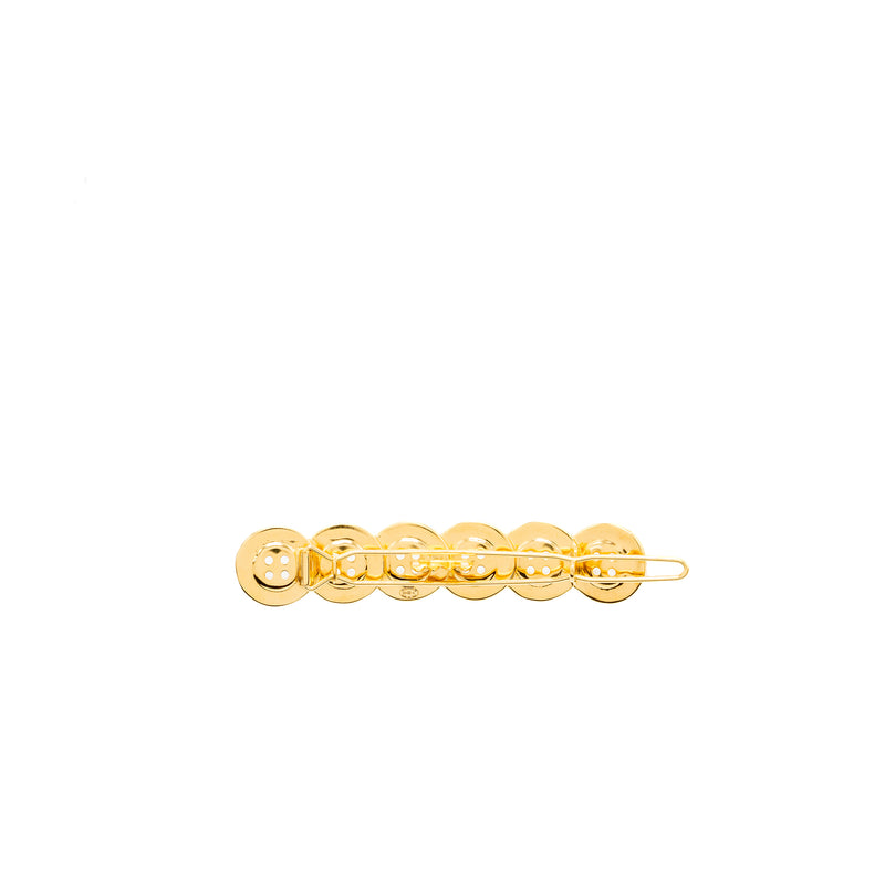 Chanel button hair clip gold tone