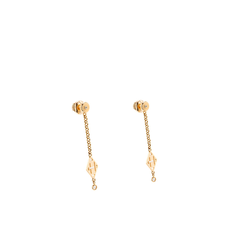 HERMES Gambade H Earrings Rose Gold, Diamonds