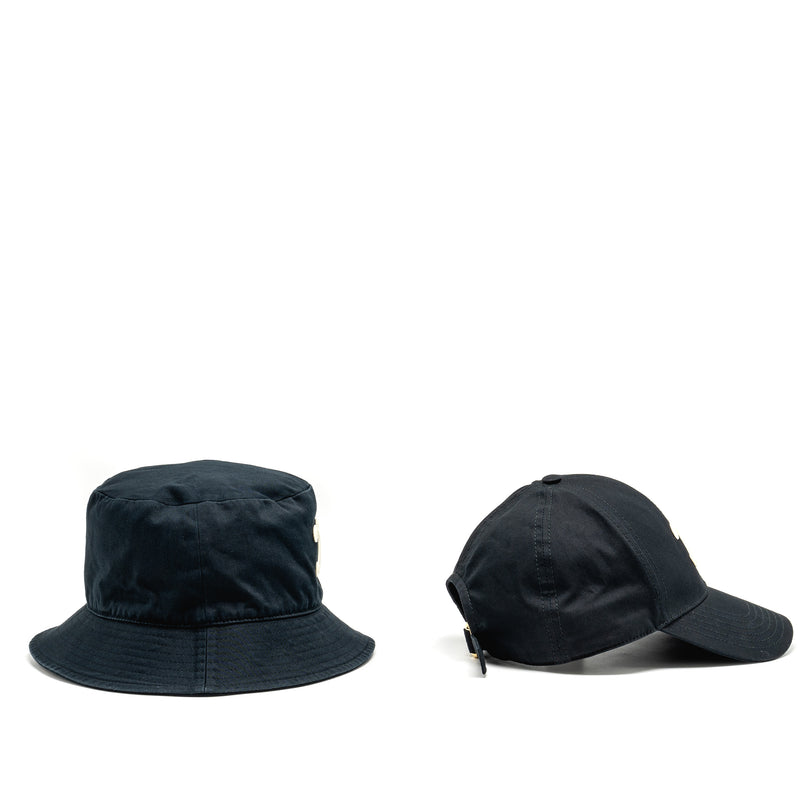 Celine Size S Triomphe Bob and Baseball Cap Cotton Black (Sell in Set)