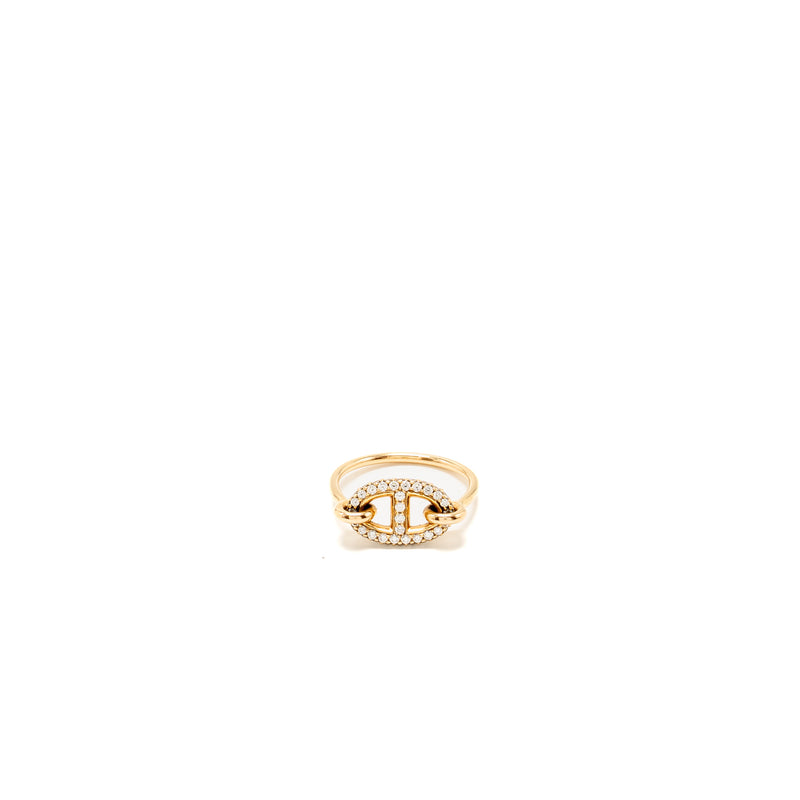 Hermes Size 54 Farandole Ring Rose Gold, Diamonds