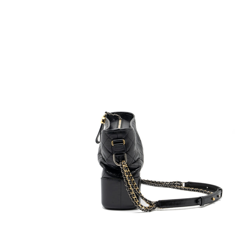 Chanel Small Gabrielle Hobo Bag Aged Calfskin White/Black Multicolour