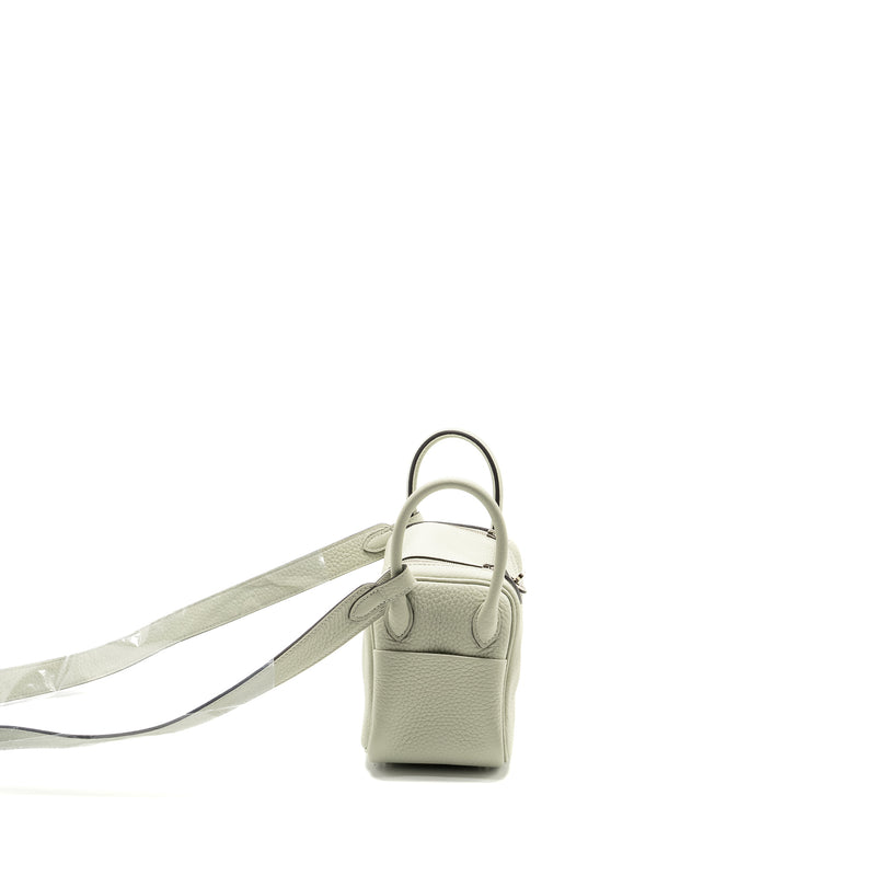 Hermes Mini Lindy clemence gris neve SHW stamp B