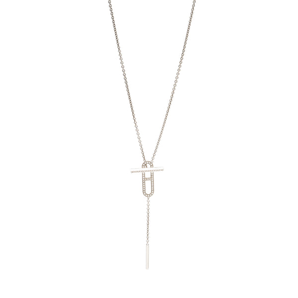 Hermes Size ST Ever Chaine D’Ancre Lariat Necklace White Gold,Diamonds