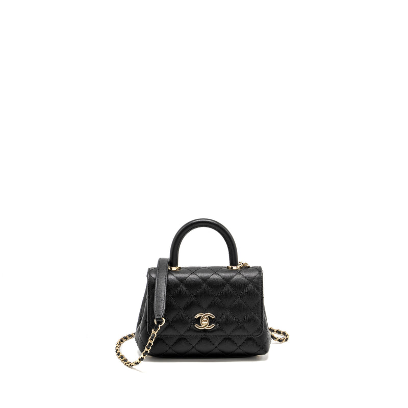 Chanel Mini Coco Handle Caviar Black LGHW (Microchip)