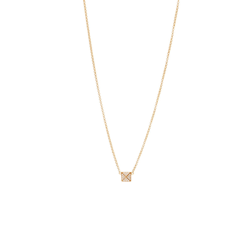 Hermes Size 40 Clou D’H Pendant, Small Model Rose Gold/ Diamonds