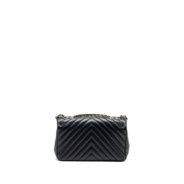 Chanel Seasonal Chevron Flap Bag Calfskin Dark Navy LGHW