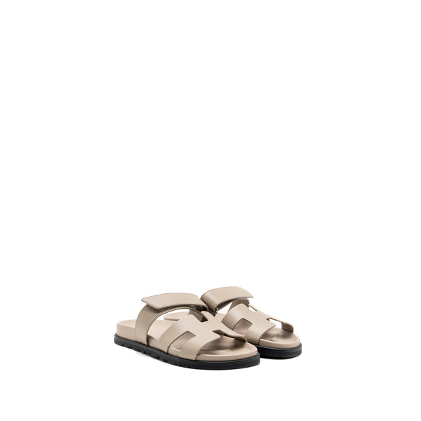 Hermes Size 37 Chypre Sandals Beige Mastic