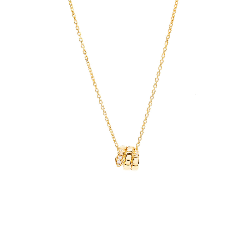 Bvlgari Serpenti Viper Necklace Yellow Gold with Diamonds
