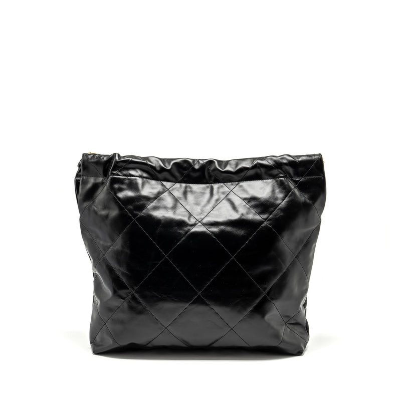 Chanel Medium 22 Bag Shiny Calfskin Black GHW (microchip)