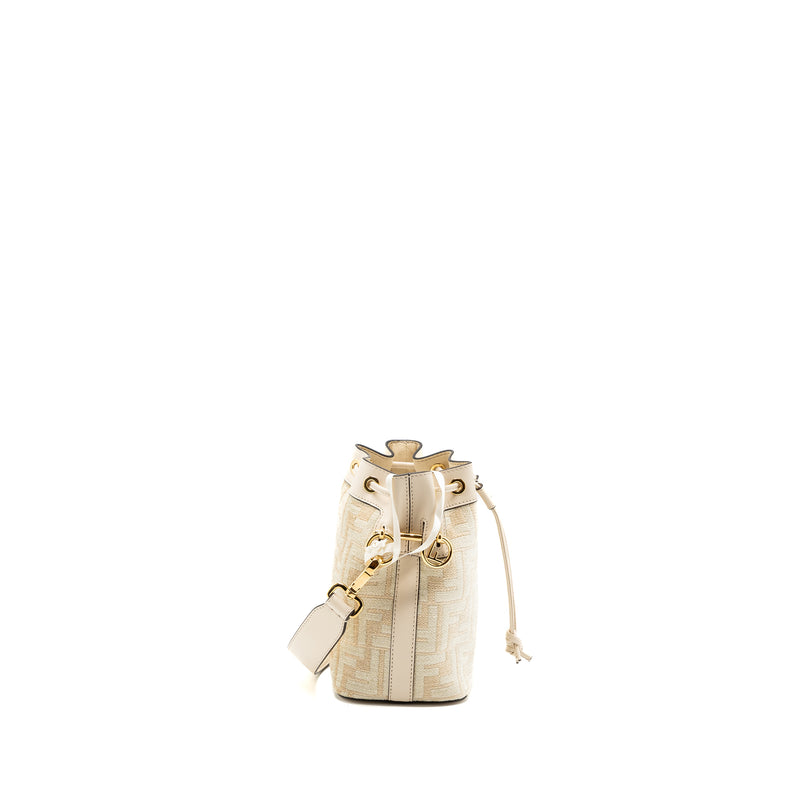 Fendi mini Mon Tresor bucket bag fabric / leather cream LGHW