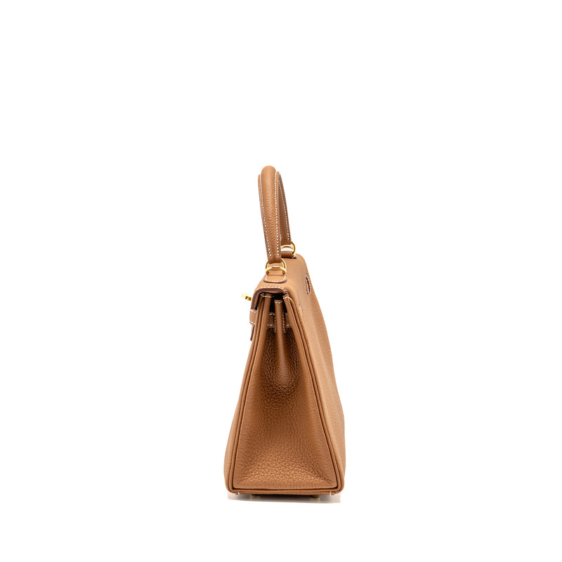 Hermes Kelly 25 Togo Gold GHW Stamp W