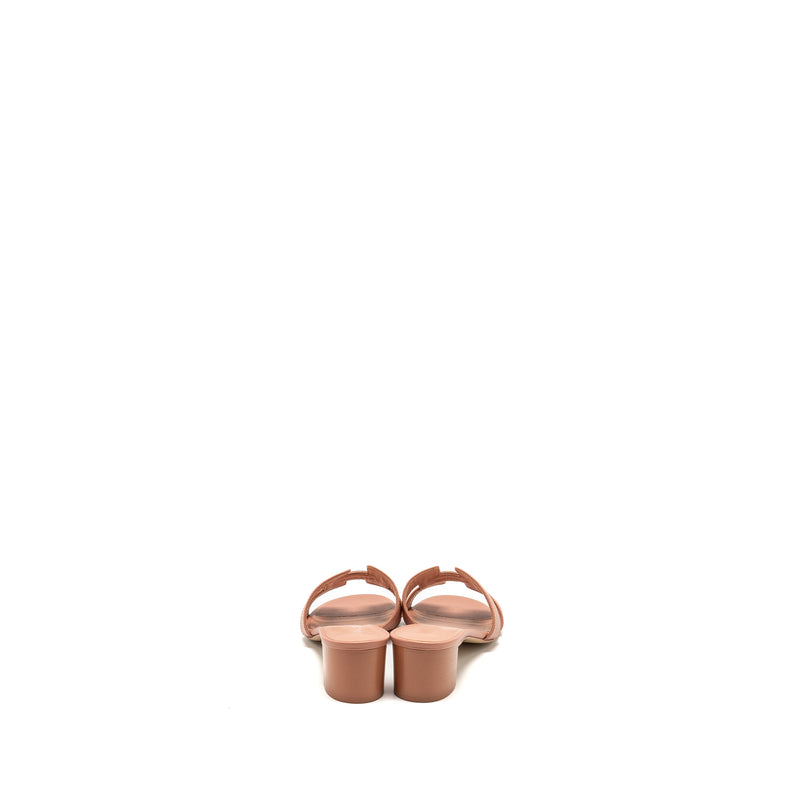 Hermes Size 37.5 Oasis Sandals Epsom Rose Aube