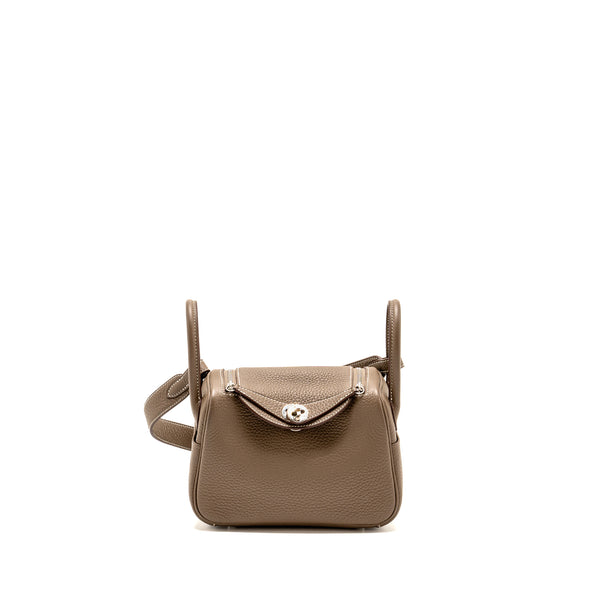 Hermes Mini Lindy Clemence Etoupe SHW STAMP B