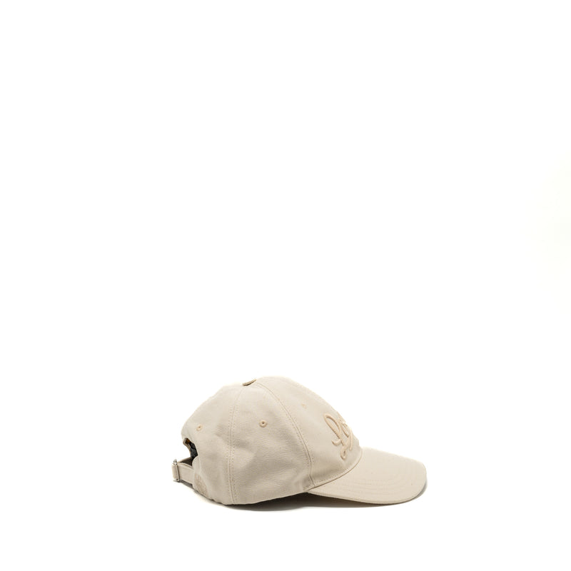 Loewe size 57 cap with embroidered logo cotton soft white