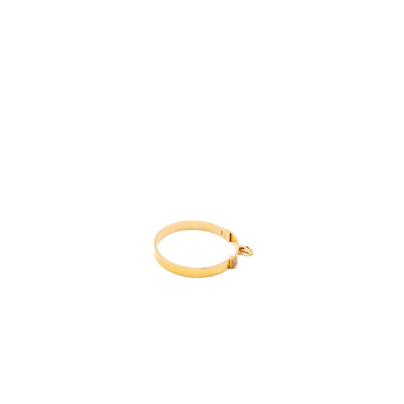 Hermes Size ST Collier de Chien Bracelet, Small Model Rose Gold Diamonds