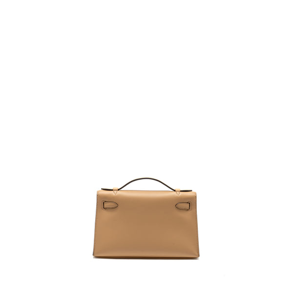 Hermes Kelly Pochette Swift 0M Chai GHW Stamp Z