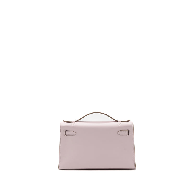 Hermes Kelly Pochette Swift Mauve Pale SHW Stamp U