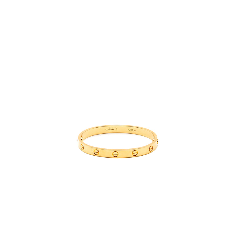 CARTIER Size 16 Love Bracelet Yellow Gold