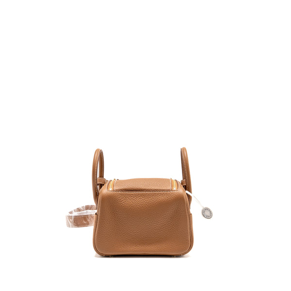Hermes Mini Lindy II Clemence Gold GHW Stamp K