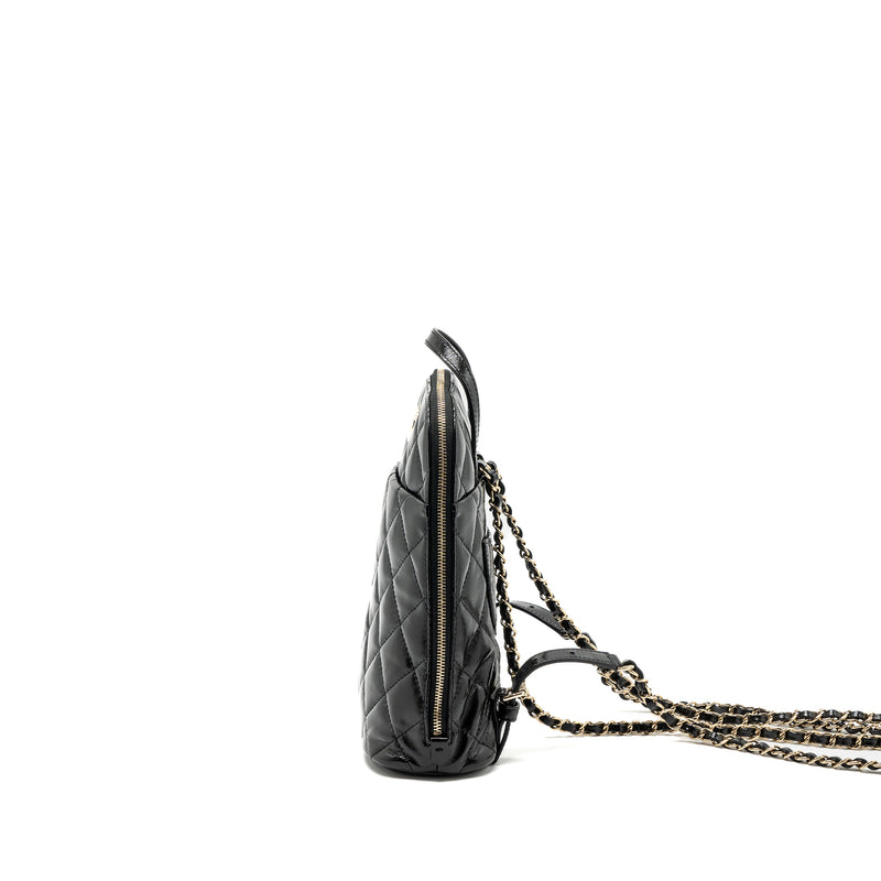 Chanel 22A Backpack Patent Black LGHW (Microchip)