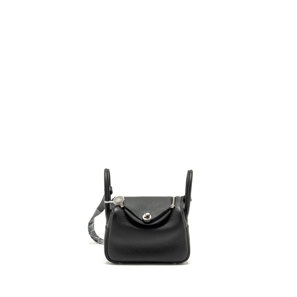 Hermes Mini Lindy Clemence Black SHW Stamp U