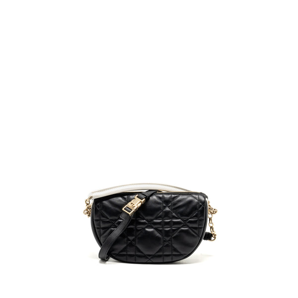 Dior Small Vibe Hobo Bag Cannage Lambskin Black/White LGHW