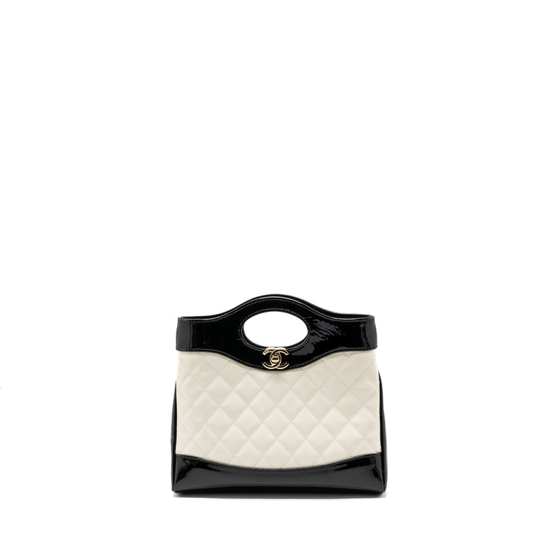 Chanel mini 31 bag patent black/white LGHW (Microchip)