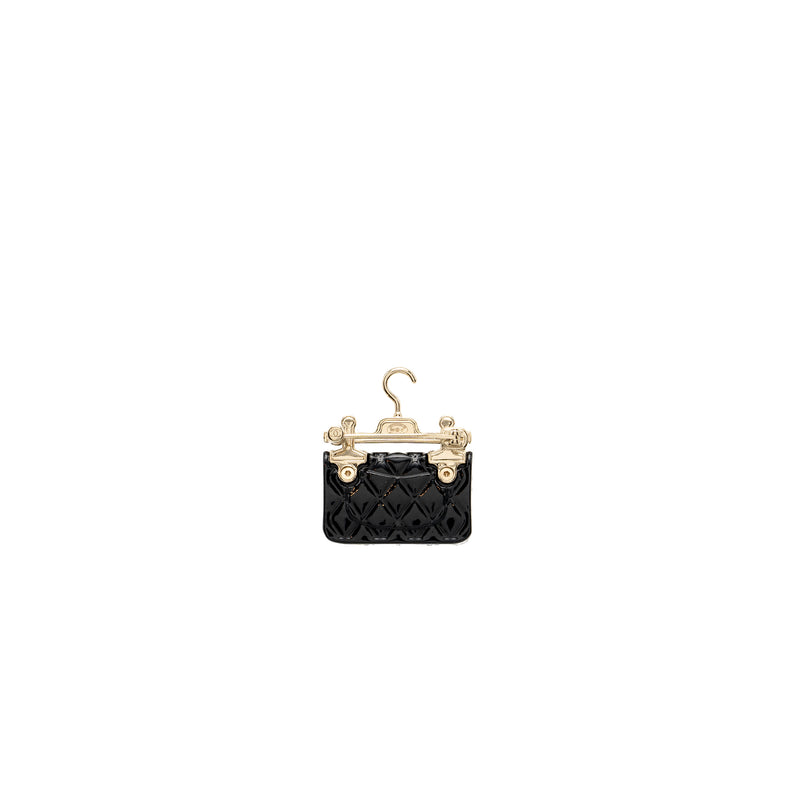 Chanel Hanger Flap Bag Brooch Black LGHW