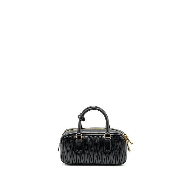 MIU MIU Arcadie Matelasse Nappa Bag Black GHW