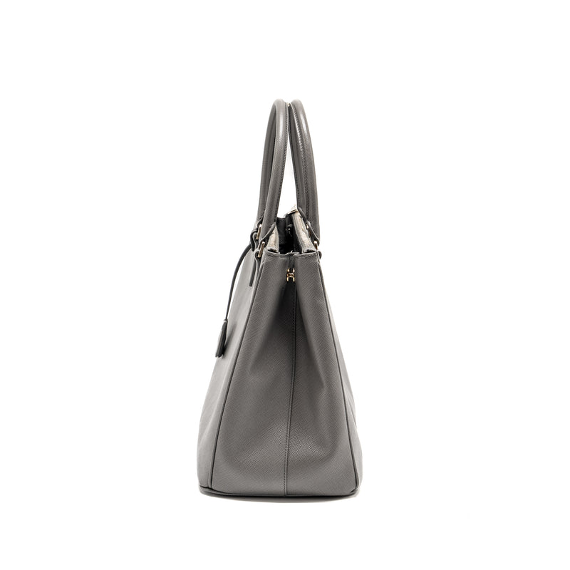 Prada Galleria Saffiano Tote Bag Calfskin Grey SHW