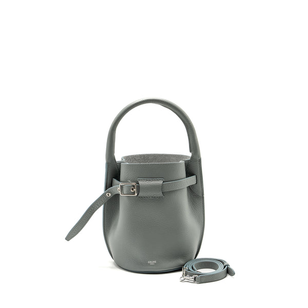 Celine Nano Bucket Big Bag Grained Calfskin Storm SHW