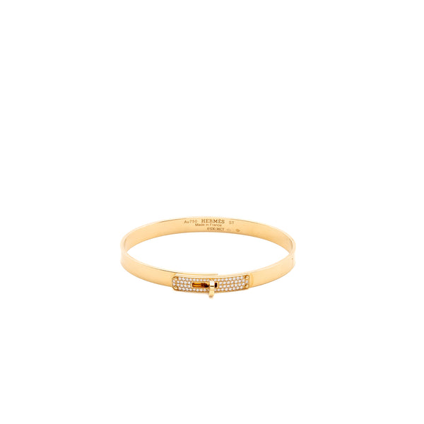 Hermes Size ST Kelly Bracelet Rose Gold/Diamonds