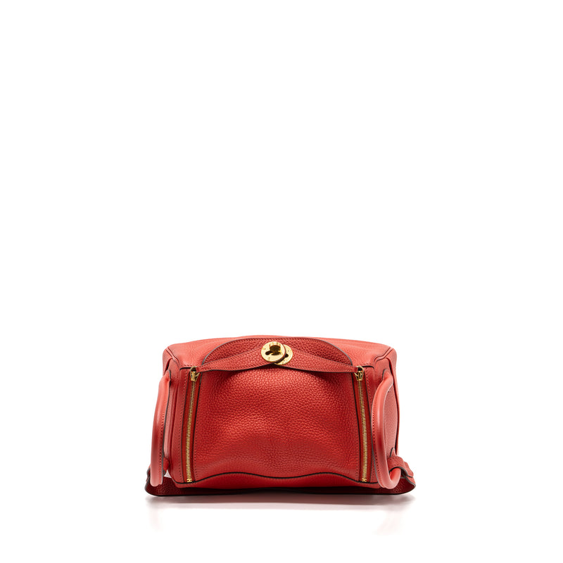 Hermes Lindy 26 Clemence Rouge Tomate GHW Stamp A