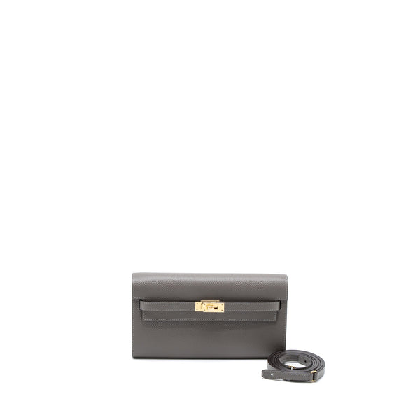 Hermes Kelly To Go Epsom Gris Meyer GHW Stamp U