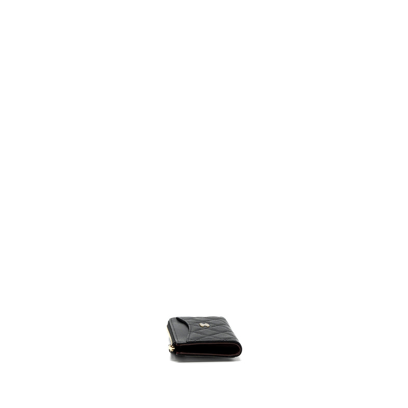 Chanel L zipper card holder caviar black GHW (microchip )