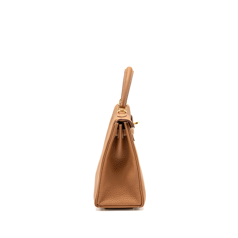Hermes Kelly 25 Togo Gold GHW Stamp W