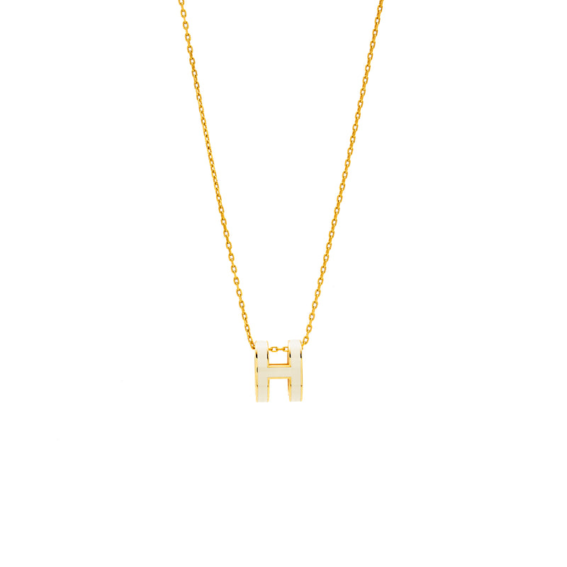 Hermes Pop H pendant blanc GHW
