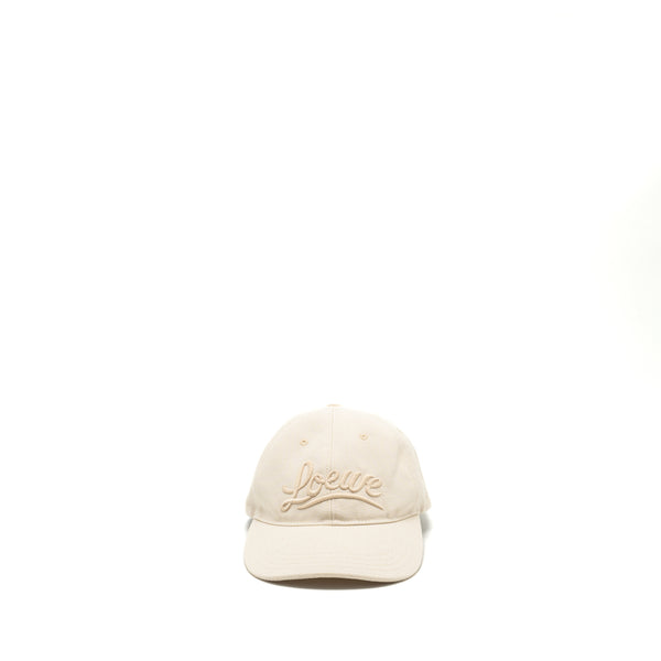 Loewe size 57 cap with embroidered logo cotton soft white