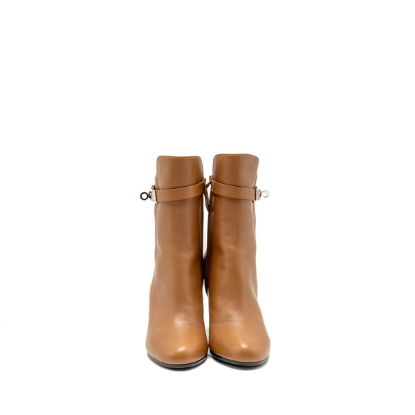 Hermes Size 37 Saint Germain Ankle Boot Leather Naturel SHW