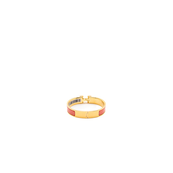 Hermes size ST clic H bracelet rouge corail GHW
