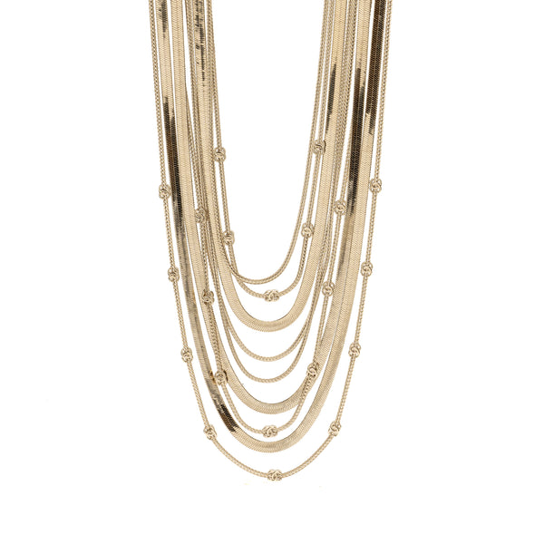 Chanel CC Necklace Metal Chain Necklace Light Gold Tone