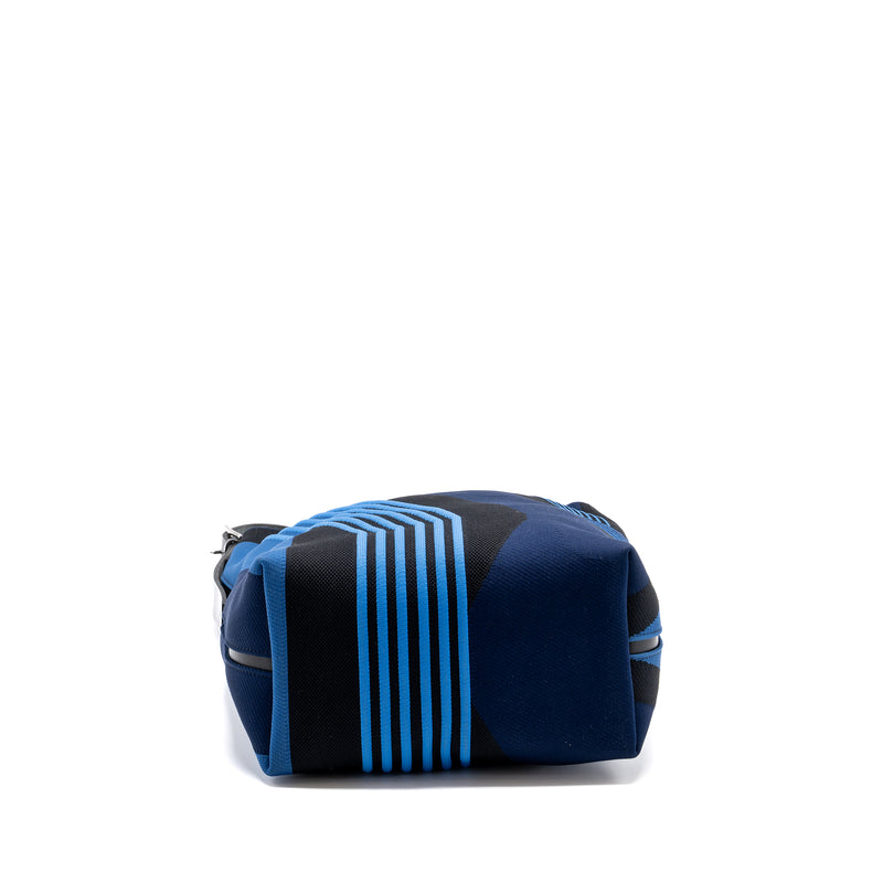 hermes etriviere MM shoulder bag fabric / hunter leather blue / black SHW stamp D