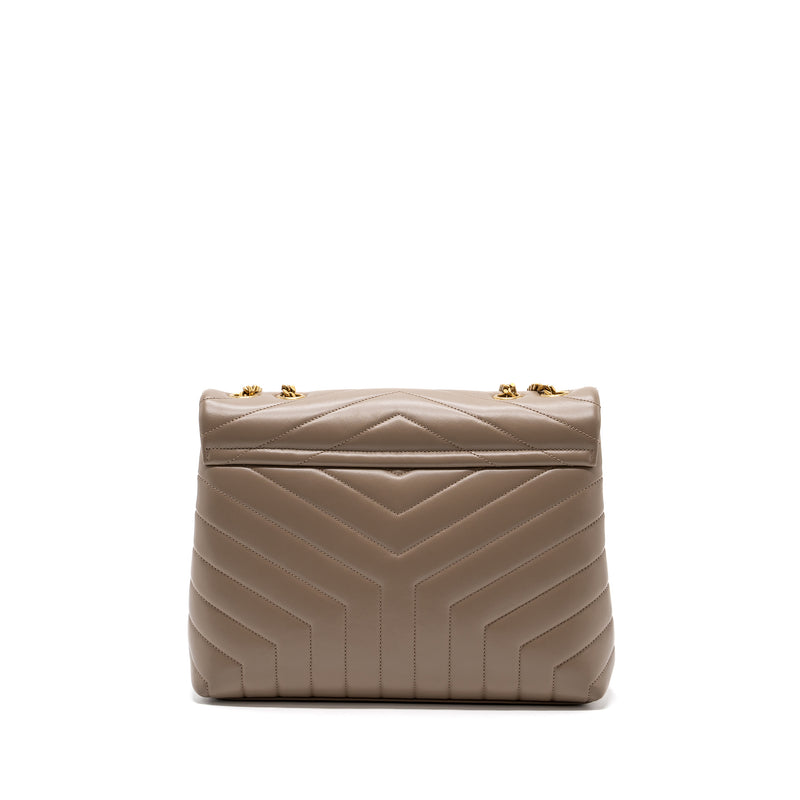 Saint Laurent Medium Loulou Shoulder Bag Beige GHW