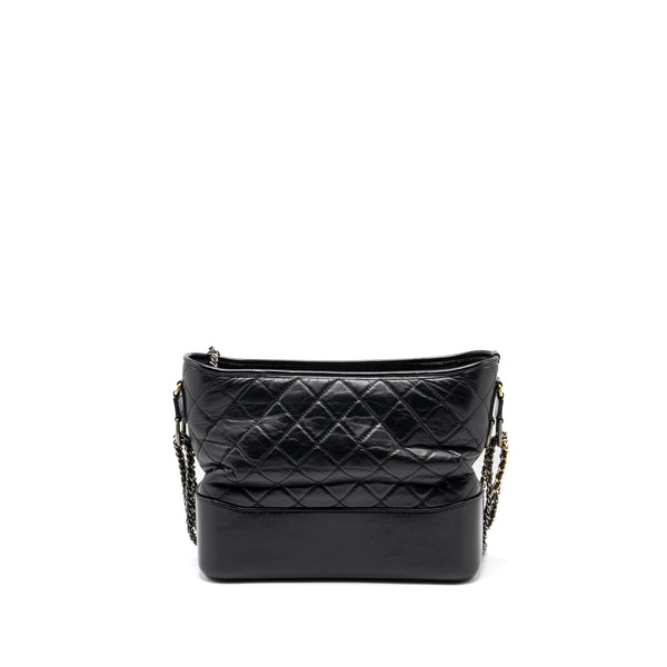 Chanel Large Gabrielle Hobo Bag Aged Calfskin Black Multicolour Hardware