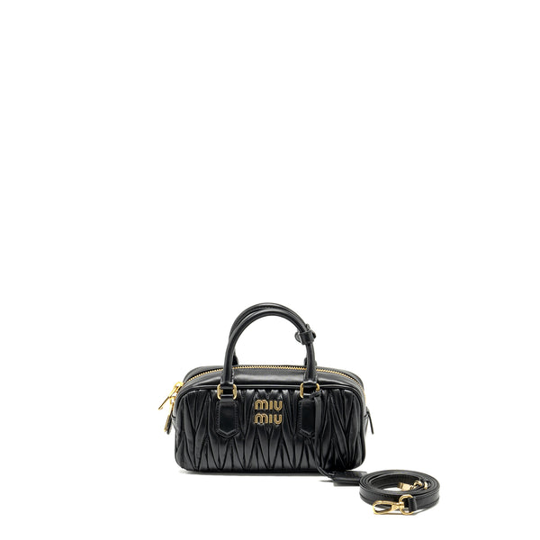 MIU MIU Arcadie Matelasse Nappa Bag Black GHW